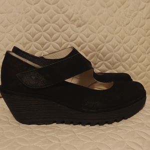 Fly London Black Wedge